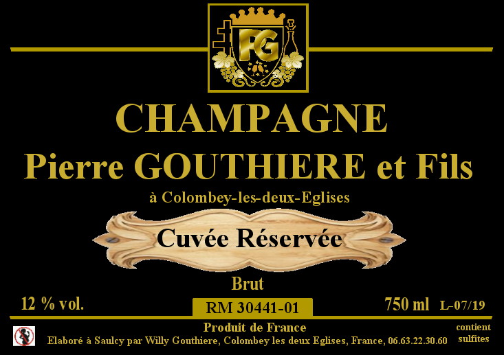 Etiquette cuvee reservee brut